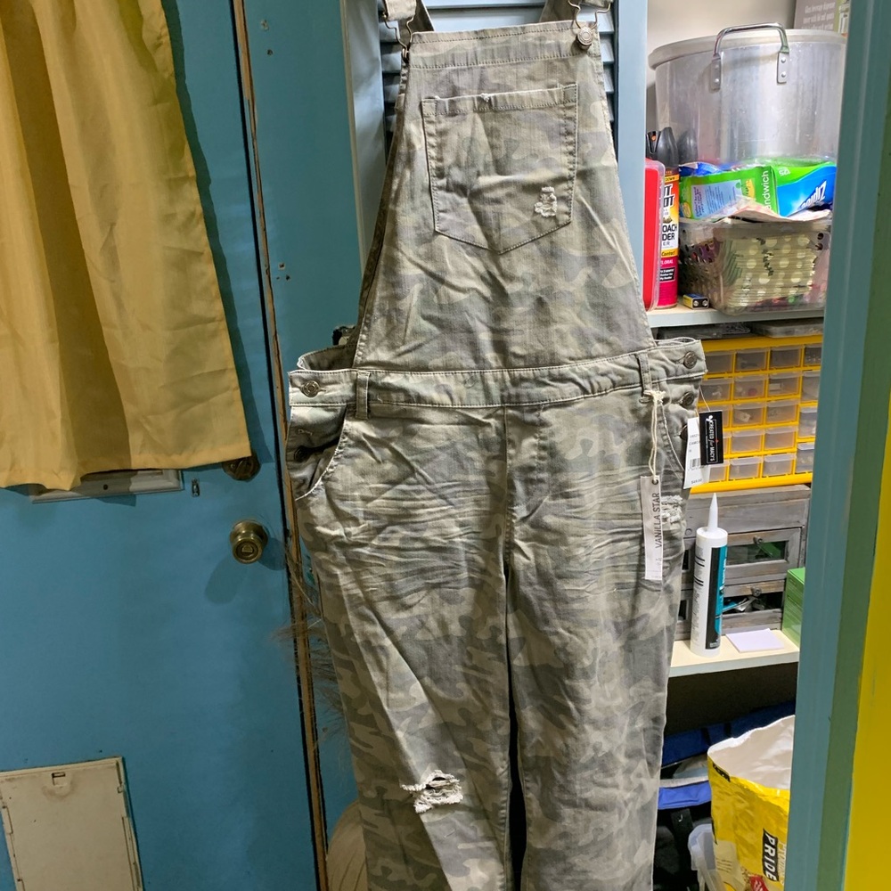 Macy's Green Camouflage Overalls